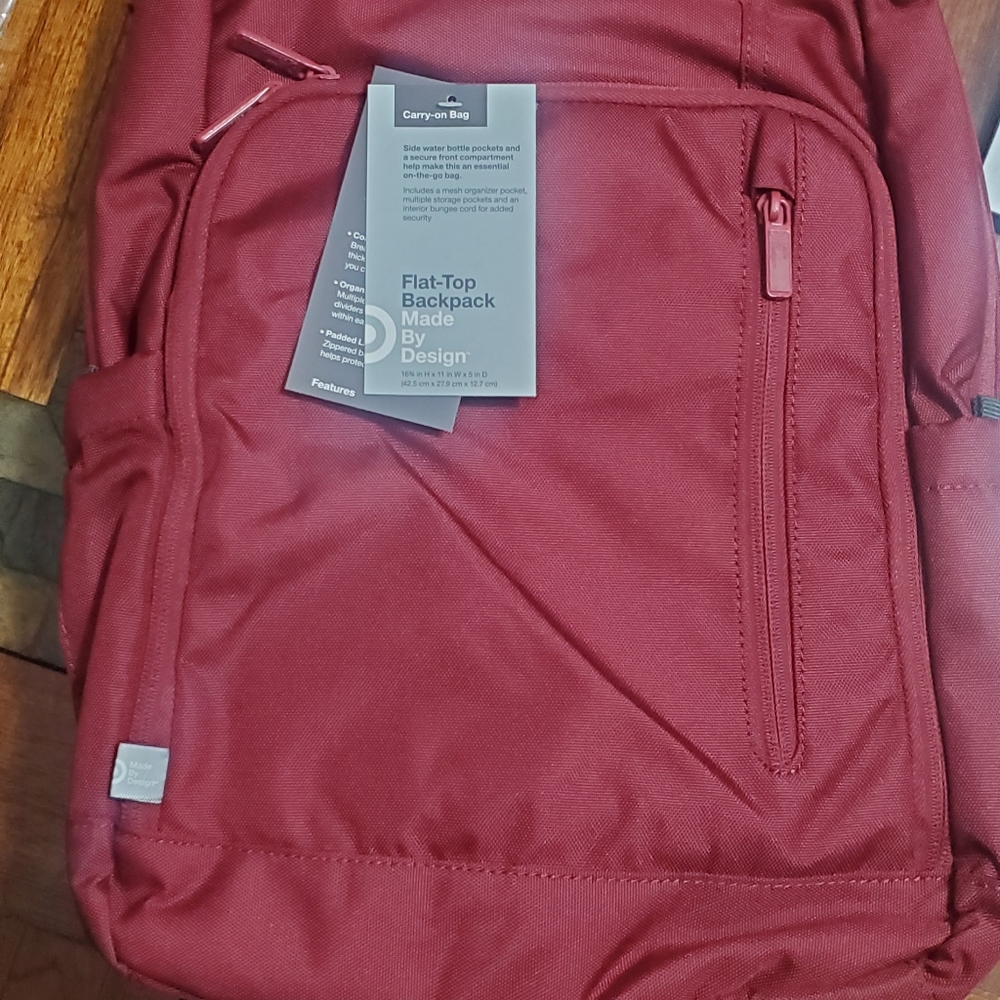 Target Basic Burgandy 17" Adult Backpack Carry-On luggage: Made by Design™